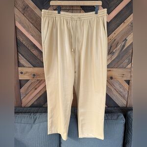 Emily McCarthy Faux Leather Soft Wide Leg Cropped Pant Size XL